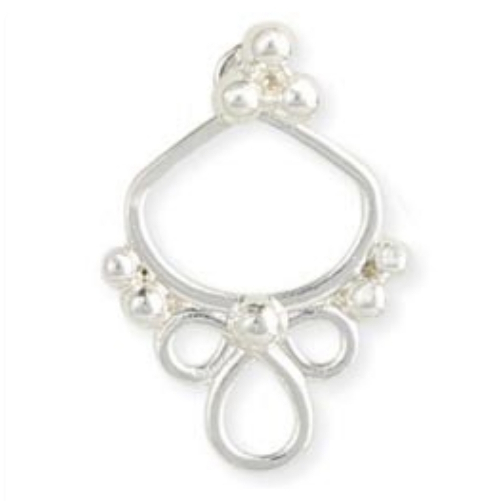 ZAD Silver Ornate Front & Back Post Earring - Picture 1 of 3